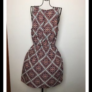 Brown and blue spaghetti strap dress